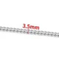 Catena cubana in acciaio inossidabile argento da 3,5 mm per gioielli fai da te - Catena a Molatura Rotonda (Fine)