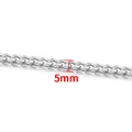 Catena a maglia cubana da 5mm in acciaio inossidabile lucido per creazione gioielli DIY - Catena a Molatura Rotonda (Media)