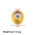 4mm gold vacuum plated stainless steel stopper bead with 0.8mm hole for DIY jewelry - Medium Hole / Gold