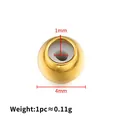 4mm gold-plated stainless steel positioning bead with 1mm hole for DIY jewelry making - Large Hole / Gold