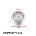 Polished 4mm stainless steel slider bead with 0.5mm hole for DIY jewelry making - Small Hole / Silver