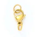 18K vergoldeter Edelstahl-Karabinerverschluss mit Doppelringen für DIY-Schmuck - 9mm / Gold