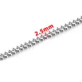 Elegante cadena Franco de 2,5 mm en acero inoxidable plateado para collares - US 2.5 / Color acero