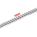 Cadena Franco de 3mm en acero inoxidable plateado con elegante estructura de eslabones en V - US 3 / Color acero