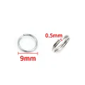 Anneaux brisés en acier inoxydable 9mm avec fil 0.5mm pour la création de bijoux DIY - Double Boucle 9mm / Acier