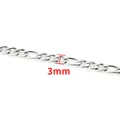 Polished 3mm stainless steel NK 3:1 curb chain link for DIY jewelry making - NK 3:1 Link 3mm / Steel