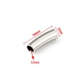 Polished silver stainless steel 16mm curved tube bead for DIY jewelry making and crafts - 5x16mm / Steel