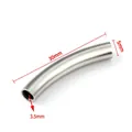 Silver stainless steel 30mm curved tube bead with dimensions for jewelry making - 5x30mm / Steel