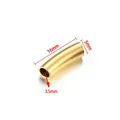 Curved 16mm golden hollow tube spacer bead in matte finish for DIY jewelry making - 5x16mm / Gold