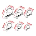 Size chart showing 9mm to 15mm stainless steel lobster clasps for DIY jewelry making - Basic Matte Finish / 15mm / Steel