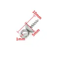 Piton à vis en acier inoxydable argenté avec bélière coupelle, 10mm pour bijoux DIY - Support de Perle 1x5x10mm