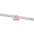 Detailed 3mm width silver stainless steel NK chain link for DIY jewelry making - Fine Style / Steel