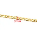 Golden 3mm stainless steel curb chain with high-quality vacuum plating finish - Fine Style / Gold