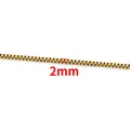 Golden 2mm stainless steel Venetian box chain jewelry making necklace link style - 2.0mm / Gold