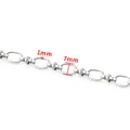 Catena a maglie ovali in acciaio inossidabile argento, larghezza 7mm e spessore 1mm per DIY - 1x7mm / Color Acciaio