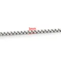 3mm silver box chain in stainless steel with polished finish for DIY jewelry designs - Number 3 / Steel