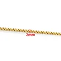 2mm golden stainless steel box chain with high polish finish for jewelry making - Number 2 / Gold