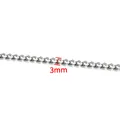 Schlanke silberne Edelstahl-Cuban-Kette mit 3mm Breite und polierter Oberfläche - Doppelschliffkette (Fein)