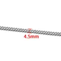 Schlanke silberne Edelstahl Panzerkette mit einer präzisen Breite von 4,5 mm - Doppelschliffkette (Mittel)
