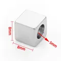 Polished 8x8mm square stainless steel bead with 5mm large hole for DIY jewelry - Polished Glossy (Large) / Steel