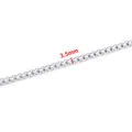 Elegante 3,5 mm silberne quadratische Perlenkette aus Edelstahl für DIY-Schmuck - 3.5 / Stahlfarben