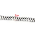 Catena cubana in acciaio inossidabile argento da 6mm per gioielli fai da te - Catena a Doppia Trama Quattro Facce (Media)