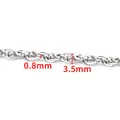 Poliertes Edelstahl-Kettenarmband in Silber, 3,5mm Breite mit 0,8mm Draht für DIY Schmuck - Quadratischer Draht Doppelgewebte Offene Kette (B477) / 3.5mm / Silber