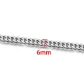 Bracciale a catena Franco da 6mm in acciaio inossidabile argento con dettagli a maglia - Catena Rotonda Doppia Trama (Intrecciata)