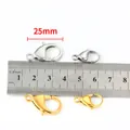 25mm gold and silver stainless steel lobster clasps for DIY jewelry and chain making - Large / Steel