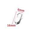 Polished silver stainless steel lobster clasp accessory, 16mm x 6mm for DIY jewelry - Silver (16mm)