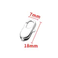 Polished silver stainless steel square lobster clasp for DIY necklaces, 18mm length - Silver (18mm)