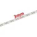 Sleek 3mm stainless steel square box chain necklace in silver for DIY fashion jewelry - Steel