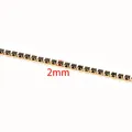 Χρυσή αλυσίδα τένις με μαύρα στρας 2mm για DIY κατασκευή κοσμημάτων και αξεσουάρ - Λεπτό Στυλ / Χρυσό Στυλ με Μαύρο Στρας