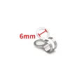 Silver stainless steel bead chain connector with 6mm inner diameter for DIY jewelry - 6mm