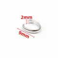 Minimalist silver stainless steel ear cuff earring with 9mm diameter and 2mm opening - 9mmx2mm / Silver Style (Steel Color Oval Connector 2x9mm)