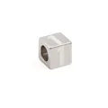 Matte silberne Edelstahl-Würfelperle mit Nummer 1 für DIY-Schmuckherstellung - Stahlfarbe Nummer 1
