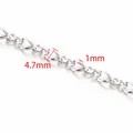 Cadena de eslabones retorcidos de acero inoxidable plata para joyería DIY 4.7mm x 1mm - 1x4.7mm / Color acero