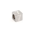 Square stainless steel spacer bead featuring engraved number 7 for DIY jewelry making - Steel Color Number 7