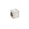 Square stainless steel number 8 spacer bead for DIY jewelry making and necklaces - Steel Color Number 8