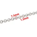 Diamond-cut stainless steel link chain with 7.5mm outer diameter for DIY jewelry - Silver Embossed Round Loop Chain / 1.5x7.5mm