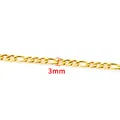 Goldene 3mm Figaro-Kette aus Edelstahl für DIY-Modeschmuck und trendige Styles - NK 3:1 Kette 3mm / Gold