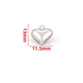 Pendente cuore in acciaio inossidabile argento lucido per gioielli DIY 13x11,5mm - Taglia Media (11.5x13mm) / Color Acciaio