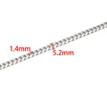 5.2mm silver stainless steel Cuban curb chain link for DIY jewelry making and necklaces - Silver Encrypted Round Curb Chain 1.4x5.2mm