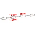 Catena a maglie ovali in acciaio inossidabile testurizzato, 17mm x 7mm per gioielli - Catena a Maglie Ovali (Larga 7mm) / Color Acciaio