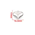 Ciondolo a cuore in argento lucido da 17mm x 16,3mm per accessori gioielli fai-da-te - Taglia Grande (16.3x17mm) / Color Acciaio