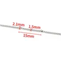 Silver stainless steel curb chain with 2.1mm beads and 1.5mm width for jewelry DIY - Fine Style / Steel