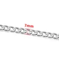 7mm wide silver stainless steel curb chain with high-polished metallic finish for jewelry - NK 1:1 Chain 7mm / Steel