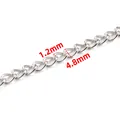 Chaîne en acier inoxydable argent poli avec maillons de 1,2mm d'épaisseur et 4,8mm de long - Couleur Acier Chaîne Gourmette Polie 1.2x4.8mm