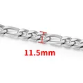 Polished silver Figaro stainless steel chain with 11.5mm width for jewelry DIY - NK 3:1 Chain 11.5mm / Steel