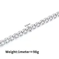 Silver 8.5mm stainless steel Cuban link chain for DIY necklace jewelry with 98g/m weight - NK 1:1 Chain 8.5mm / Steel